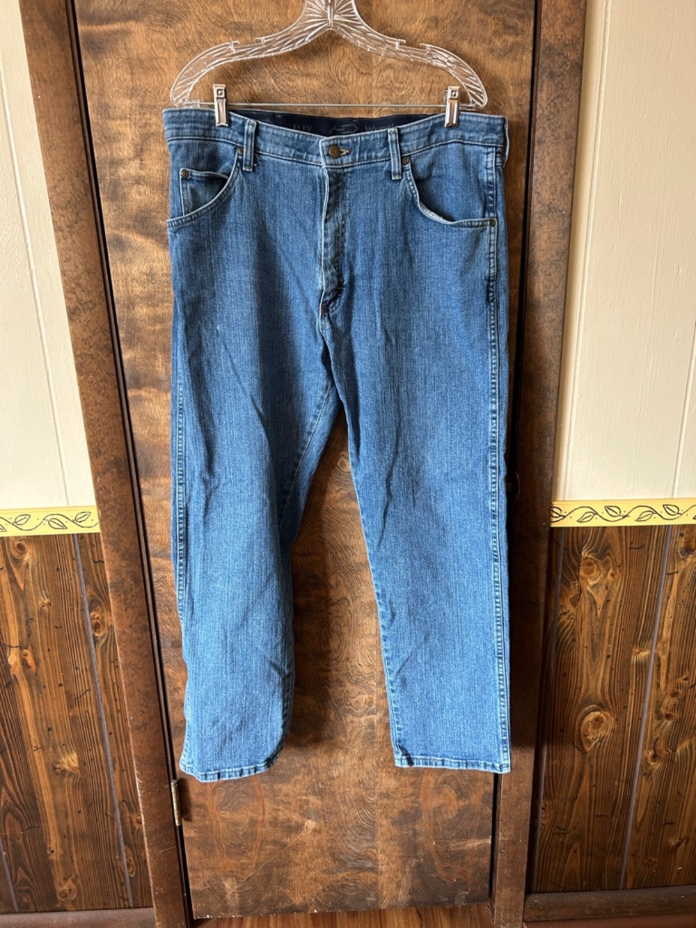 Men's Wrangler Flex Blue Denim Jeans 36x30